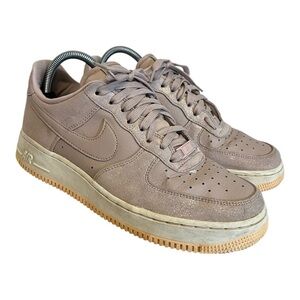 Nike | Air‎ Force 1 Metallic Blush Suede Sneakers Size 9.5